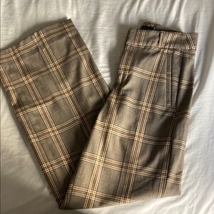 Banana Republic Classic Plaid wide leg Pants sz 0p